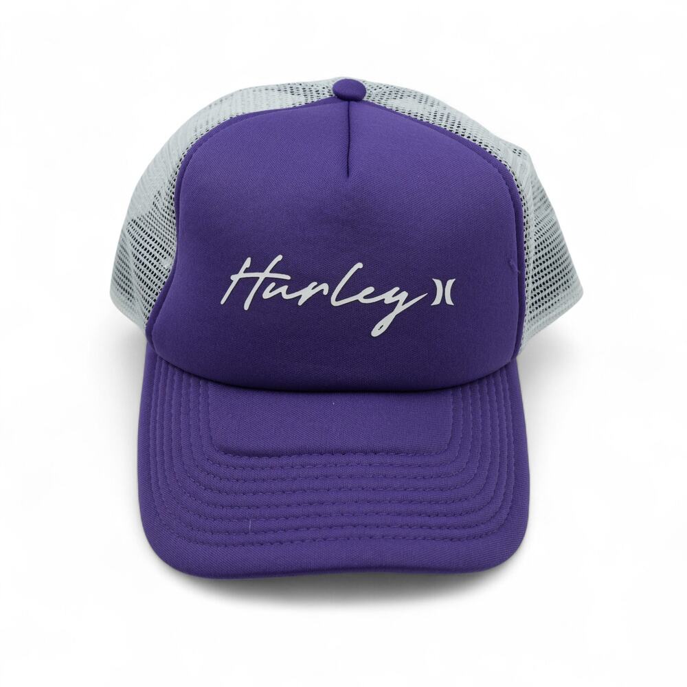 Hurley Hat Cap Icon Trucker One Size Snapback Purple White Mesh
